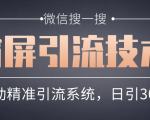 微信搜一搜霸屏引流技术，打造被动精准引流系统，轻松日引300+流量-老胡轻创社