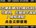 强子日志佛系赚钱的搬砖项目，需求大，可复购，无脑操作就能收钱-老胡轻创社