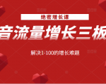 绝密增长课:抖音流量增长三板斧,解决1-100的增长难题-老胡轻创社