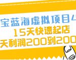 淘宝蓝海虚拟项目4.0,15天快速起店,单天利润200到2000元-老胡轻创社