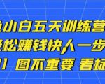 卓让闲鱼小白五天训练营，每天一小时，轻松赚钱快人一步-老胡轻创社