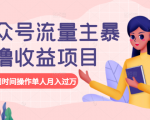 公众号流量主暴利撸收益项目，空闲时间操作单人月入过万-老胡轻创社