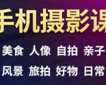 手机摄影一次学透，教程内容包括：美食、人像、自拍、风景、好物等-老胡轻创社