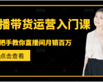 直播带货运营入门课,手把手教你直播间月销百万-老胡轻创社