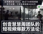 创壹慧慧周短视频爆款方法论,让你快速入门、少走弯路、节省试错成本-老胡轻创社