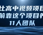 比高中视频项目，目前靠这个项目养了11人团队【视频课程】-老胡轻创社