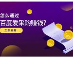 大王·怎么通过百度爱采购赚钱,已经通过百度爱采购完成200多万的销量-老胡轻创社