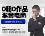 猴帝电商直播起号课，零粉零作品开播底层逻辑，直播五天打爆广场流量-老胡轻创社