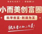 肖厂长创富圈2.0之【小而美创富圈】,108招科学创富底层逻辑,让你少采坑涨利润-老胡轻创社