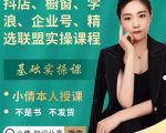 抖店、橱窗、学浪、企业号、精选联盟实操课程，适合新手快速入门-老胡轻创社