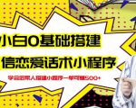 新手0基础搭建微信恋爱话术小程序，一单赚几百【视频教程+小程序源码】-老胡轻创社