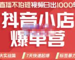推易电商·2022年抖音小店爆单营，不直播、不拍短视频、日出1000单，暴力玩法-老胡轻创社