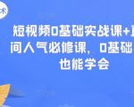 短视频0基础实战课+直播间人气必修课,0基础小白也能学会-老胡轻创社