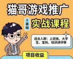 猫哥·游戏推广实战课程,单视频收益达6位数,从0到1成为优质游戏达人-老胡轻创社