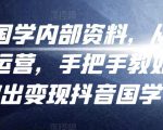 考哥国学内部资料,从剪辑到运营,手把手教如你何做出变现抖音国学号(教程+素材+模板)-老胡轻创社