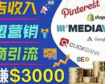 开通一个月入3000美元的博客，通过Pinterest引流到个人博客赚钱的方法-老胡轻创社