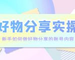 好物分享实操：新手如何做好物分享的账号内容，实操教学-老胡轻创社