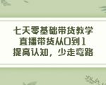七天零基础带货教学，直播带货从0到1，提高认知，少走弯路-老胡轻创社