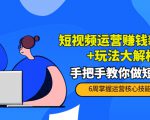 短视频运营赚钱新思路+玩法大解析：手把手教你做短视频【PETER最新更新中】-老胡轻创社