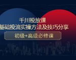 千川投放课:0基础投流实操方法及技巧分享,初级+高级必修课-老胡轻创社