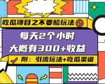 吃瓜项目之不要脸玩法,每天2小时,收益300+(附 快手美女号引流+吃瓜渠道)-老胡轻创社