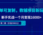 简单可复制，教辅项目新玩法，新手实战一个月变现16000+（第二期）-老胡轻创社