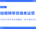 2023短视频带货爆单运营,从账号定位到学会选预爆品,到代理完成出单(价值1250元)-老胡轻创社