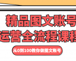 精品图文账号运营全流程课程 从0到100教你做图文账号-老胡轻创社