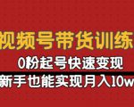 视频号带货训练营:0粉起号快速变现,新手也能实现月入10w+-老胡轻创社