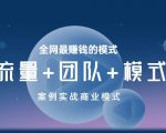 王冲老师《流量+团队+模式》商业模式实战课,全网最赚钱的模式-老胡轻创社