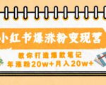 小红书爆涨粉变现营,教你打造爆款笔记,年涨粉20w+月入20w-老胡轻创社