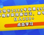 D1G馆长2023年收费990的抖音小程序变现新玩法,单号轻松日入200+-老胡轻创社