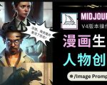 Midjourney V4版本操作教程：2个简单参数，完成漫画生成，人物创建-老胡轻创社