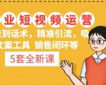 5套·美业短视频运营课从场景到话术·精准引流·吸金文案工具·销售闭环等-老胡轻创社
