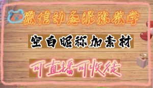 微信动态昵称设置方法,可抖音直播引流,日赚上百【详细视频教程+素材】-老胡轻创社