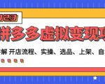 程哥拼多多虚拟变现项目:讲解开店流程-实操-选品-上架-自动发货等-老胡轻创社