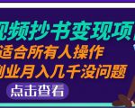 黄岛主中视频抄书变现项目：适合所有人操作，当副业月入几千没问题！-老胡轻创社