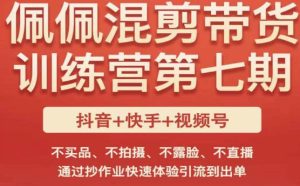 佩佩·短视频混剪带货训练营第七期,不买品、不拍摄、不露脸、不直播,通过抄作业快速体验引流到出单-老胡轻创社