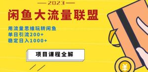 价值1980最新闲鱼大流量联盟玩法,单日引流200+,稳定日入1000+-老胡轻创社