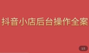颖儿爱慕·抖店后台操作全案,对抖店各个模块有清楚的认知以及正确操作方法-老胡轻创社