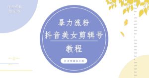 抖音快手暴力涨粉美女混剪视频教程，百分百过原创图片教程！附带违规申诉方法-老胡轻创社