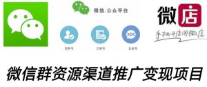 微信群码资源渠道内循环推广变现项目,多种变现方式,打通你的管道收益-老胡轻创社