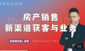 皮哥·房产销售新渠道获客与业务,打造新时代房产经纪达人,助力行业新人成长为业内精英-老胡轻创社