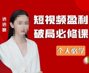 2023最新透透糖短视频盈利破局必修课——个人必学-老胡轻创社