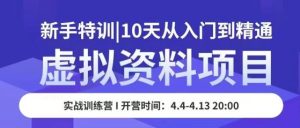虚拟资料项目新手特训，10天从入门到精通，保姆级实操教学-老胡轻创社