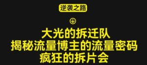 大光的拆迁队(30个片),揭秘博主的流量密码,疯狂的拆片会-老胡轻创社