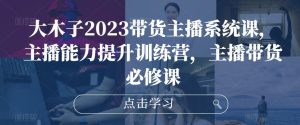 大木子2023带货主播系统课,主播能力提升训练营,主播带货必修课-老胡轻创社