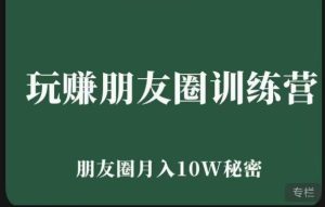 玩赚朋友圈系统课,朋友圈月入10W的秘密,7天系统图文课程-老胡轻创社