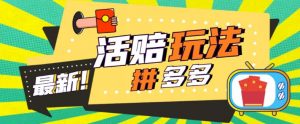 外面收费398的拼多多最新活赔项目，单号单次净利润100-300+【详细玩法教程】-老胡轻创社