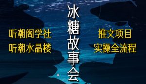 听潮阁学社听潮水晶楼抖音冰糖故事会项目实操,小说推文项目实操全流程,简单粗暴!-老胡轻创社